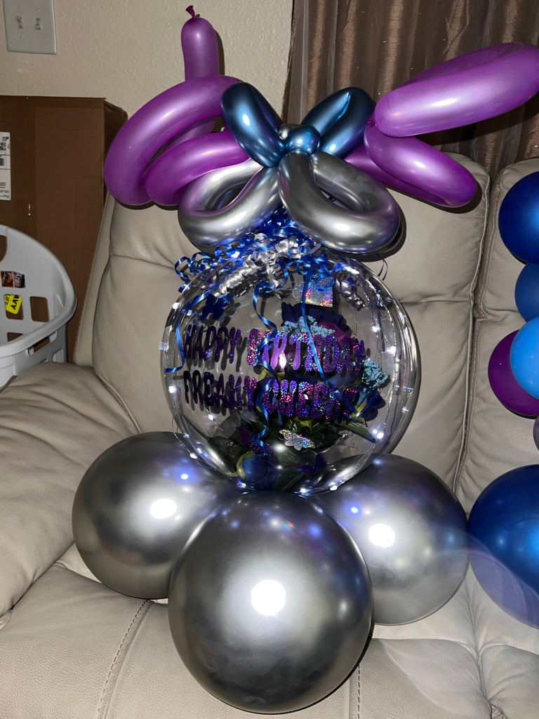 Specialty Stuffed Balloon with Real Flowers